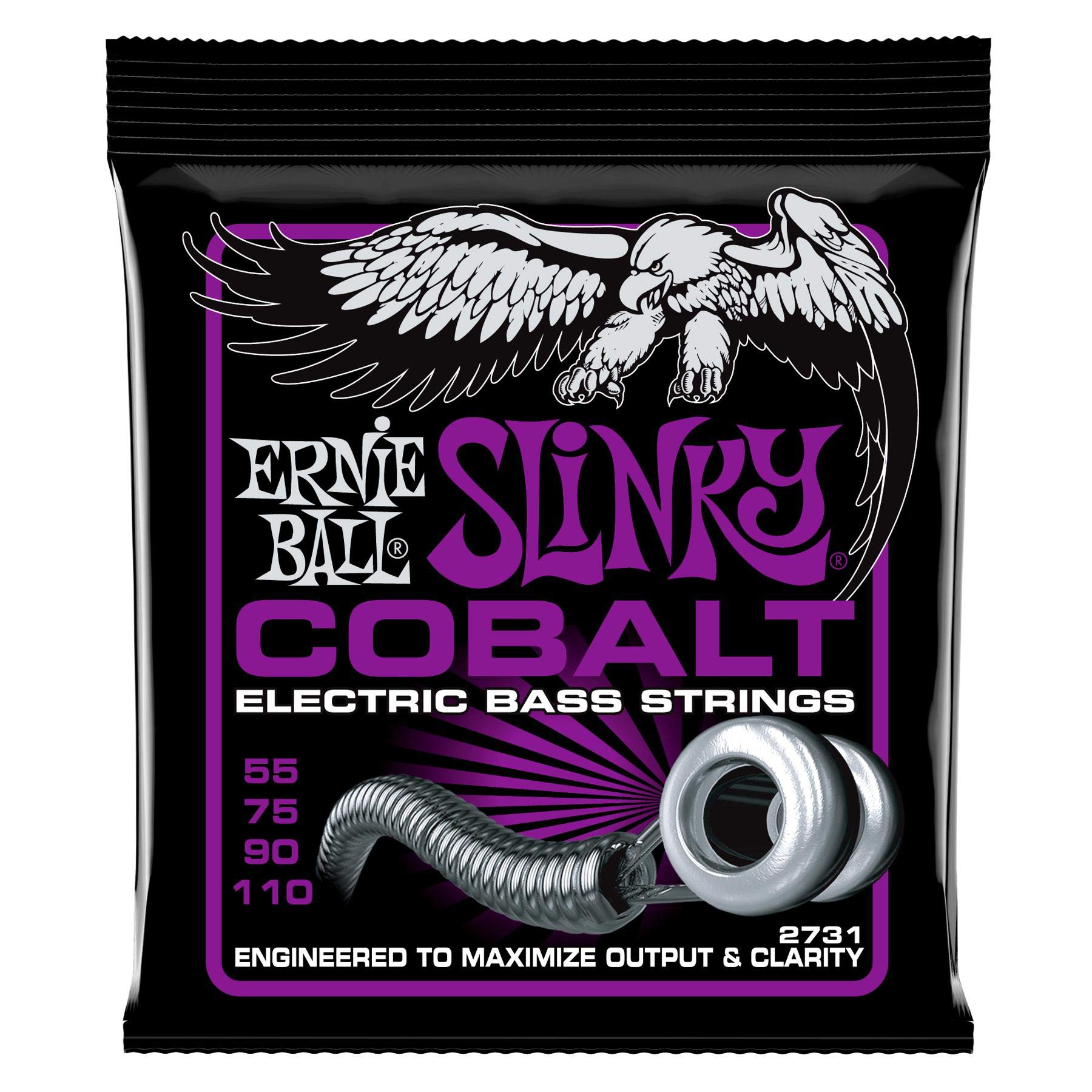 Power Slinky Cobalt Bass Guitar Strings, 55-110 Gauge (P02731)