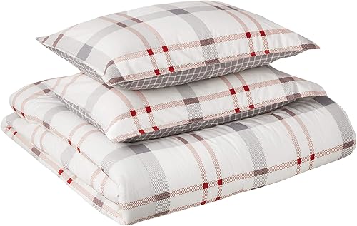 Vista 93 de Eddie Bauer - Juego de edredón Queen, ropa de cama reversible de algodón, decoración del hogar a cuadros de búfalo para todas las estaciones