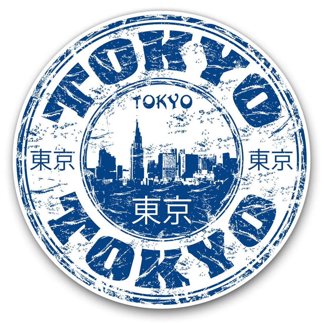 Destination Vinyl Ltd Blue Tokyo Japan Japanese Travel 5776 2 X 30Cmvinyl Stickers - Blue Tokyo Japan Japanese Travel Decals For Car Van Luggage Scrap Book Fridge #5776
