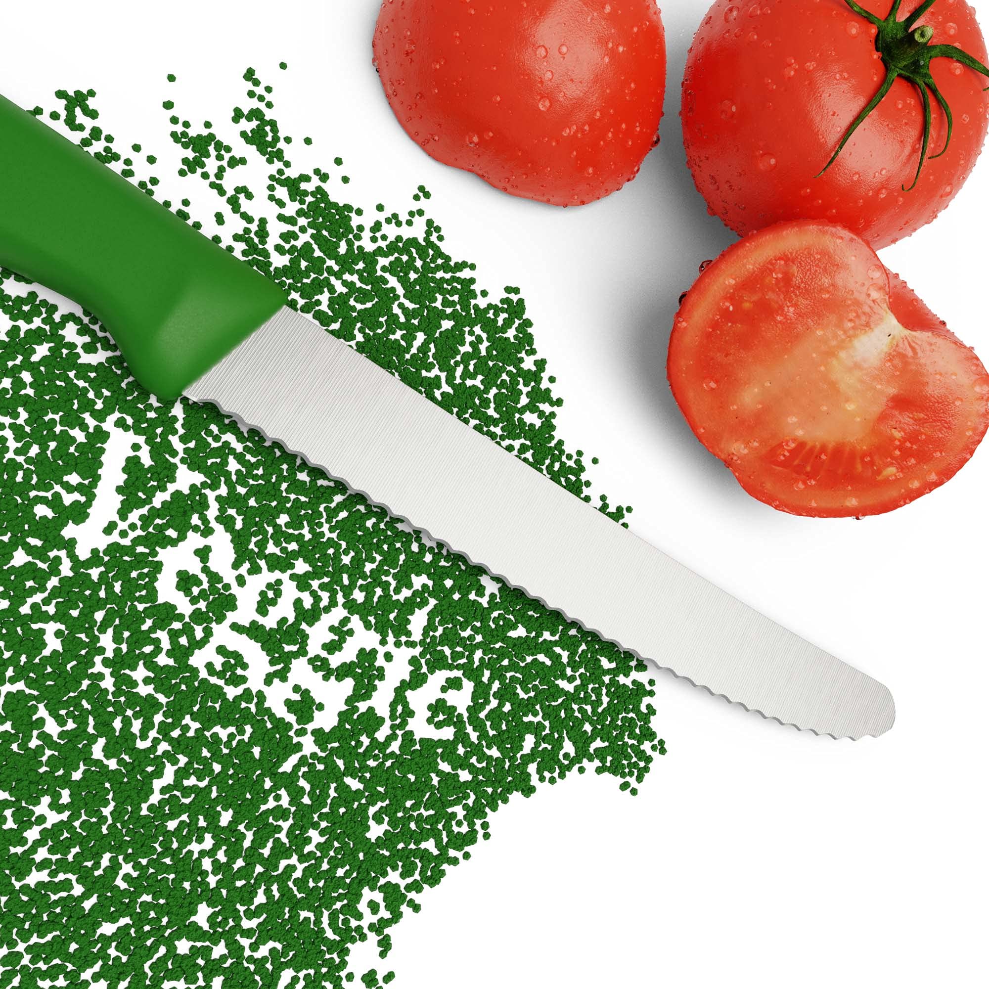 Giesser since 1776 - Made in Germany - Coltello per pomodori, 11 cm, Veggie, coltello multiuso, verde, antiscivolo, piccolo coltello da cucina inossidabile, coltello affilato per una cucina sana