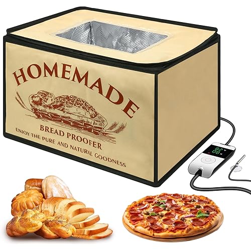 Bread Proofing Box with Heater for Precise Temperature Fermentation, Folding Zippered Dough Proofer Warming Box for Bread, Pizza, Sourdough, Yogurt and Handmade Soap