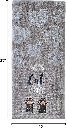 Miniatura 6 de SKL Home by Saturday Knight Ltd. Cat People - Toalla de mano, gris, pequeña (paquete de 2)