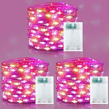 Cshare Pink Fairy Lights For Bedroom, String Lights Battery Operated 9