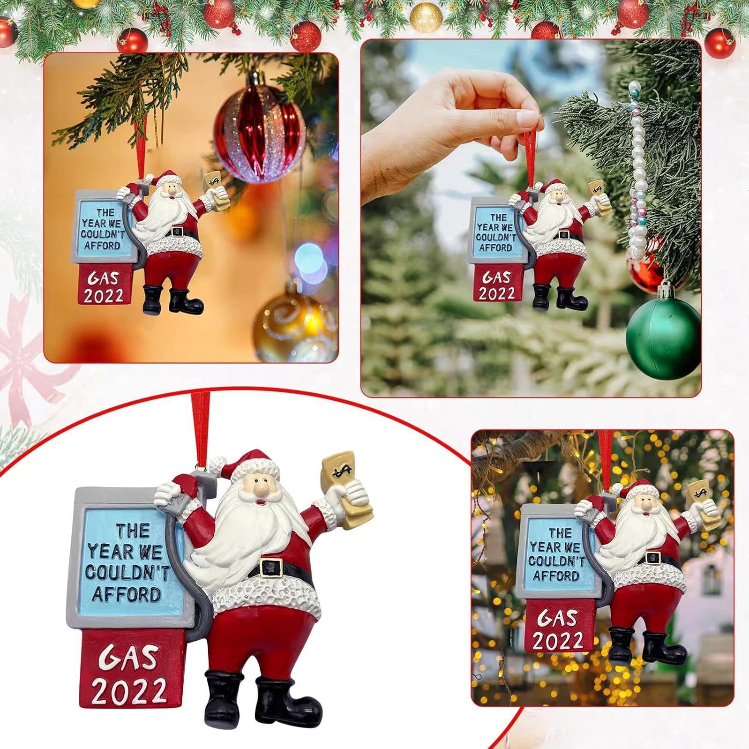 2022 Christmas Ornament Santa Claus Christmas Tree Decorative Pendant Christmas Hanging Ornaments, Unique Featured Collection Christmas Ornaments Gift for Kids Friends and Families