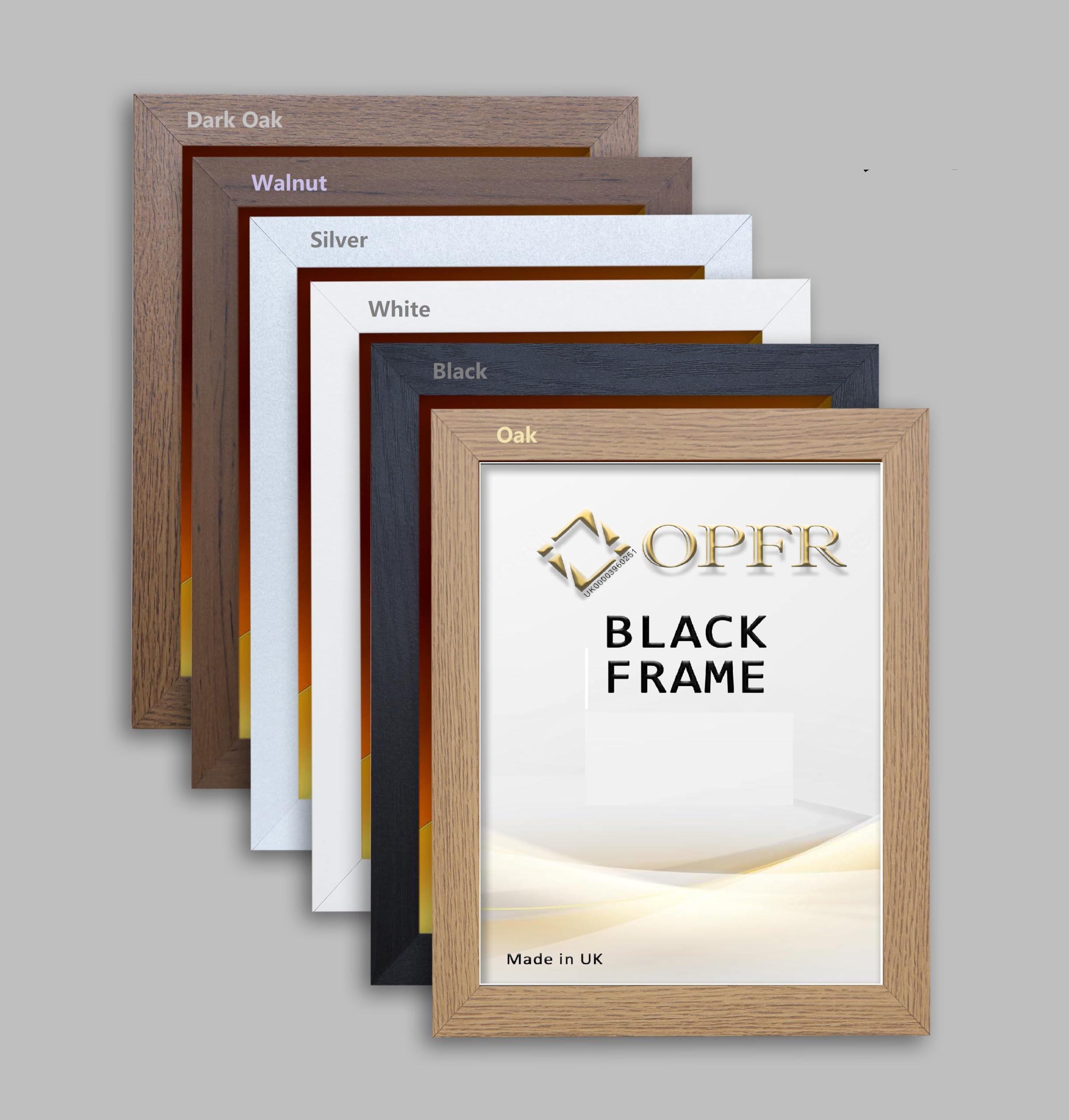 Opfr Silver Poster Frames A1,A2,A3,A4,A5 Various Size Picture Frames,Black,White,Oak,,Dark Oak, Walnut, (, A3 420X297mm)