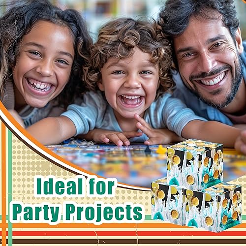 Miniatura 5 de AUSTOR Juego de dados de 6 caras de resina D6 de 0.632 pulgadas, hecho a mano, borde afilado, 6 dados de resina con estuche de metal para Tenzi,