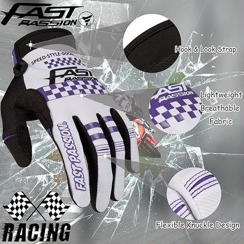 Miniatura 10 de Guantes de motocicleta para hombres y mujeres, guantes de motocross y motocross con características antideslizantes para ATV, BMX, MTB y ciclismo