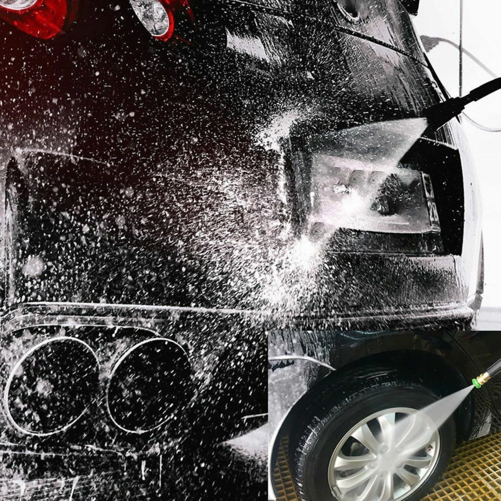2 Pack Hogedrukreiniger Mondstuk 25° & 40° - RVS Tips Met Rubberen Beschermkap 1/4 Quick Connect