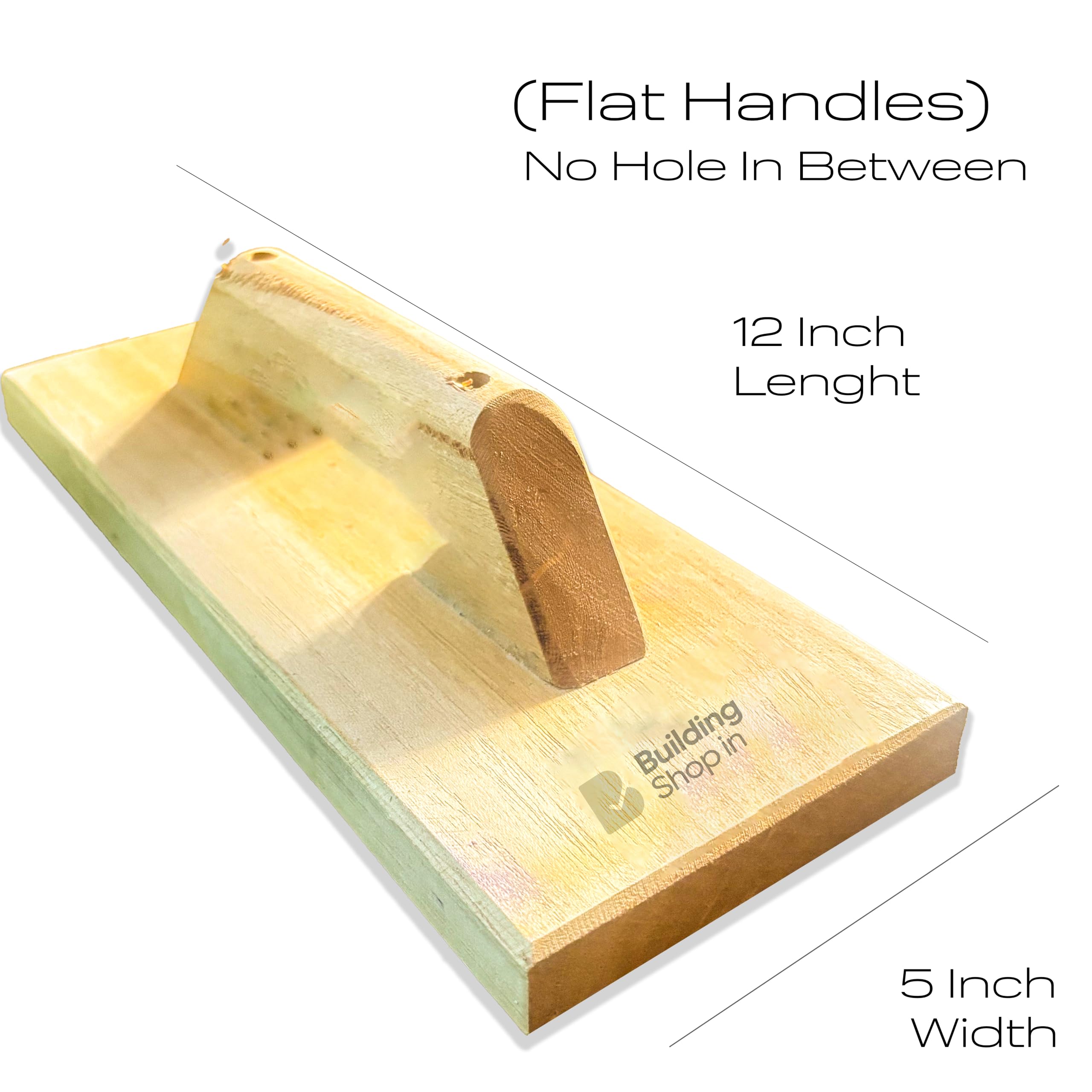 BUILDINGSHOP Mason Tools Set - Wooden Trowel for Cement Works, Essential Plastering Tools for Building Construction for Skilled Craftsmen (12 X 5 (Flat Handle)) - Image 2 thumbnail