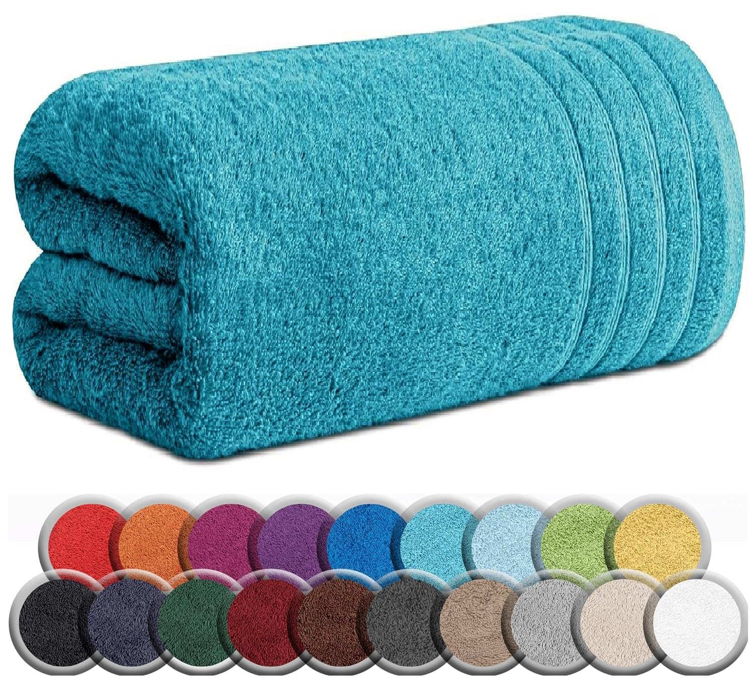 TEXTILESY Extra Large Super Jumbo Bath Sheet 100 x 200 cm-600 GSM Luxury 100% Egyptian Combed Cotton Big Towels Soft Hotel Quality XXL Bath Sheets (Teal/Turquoise)