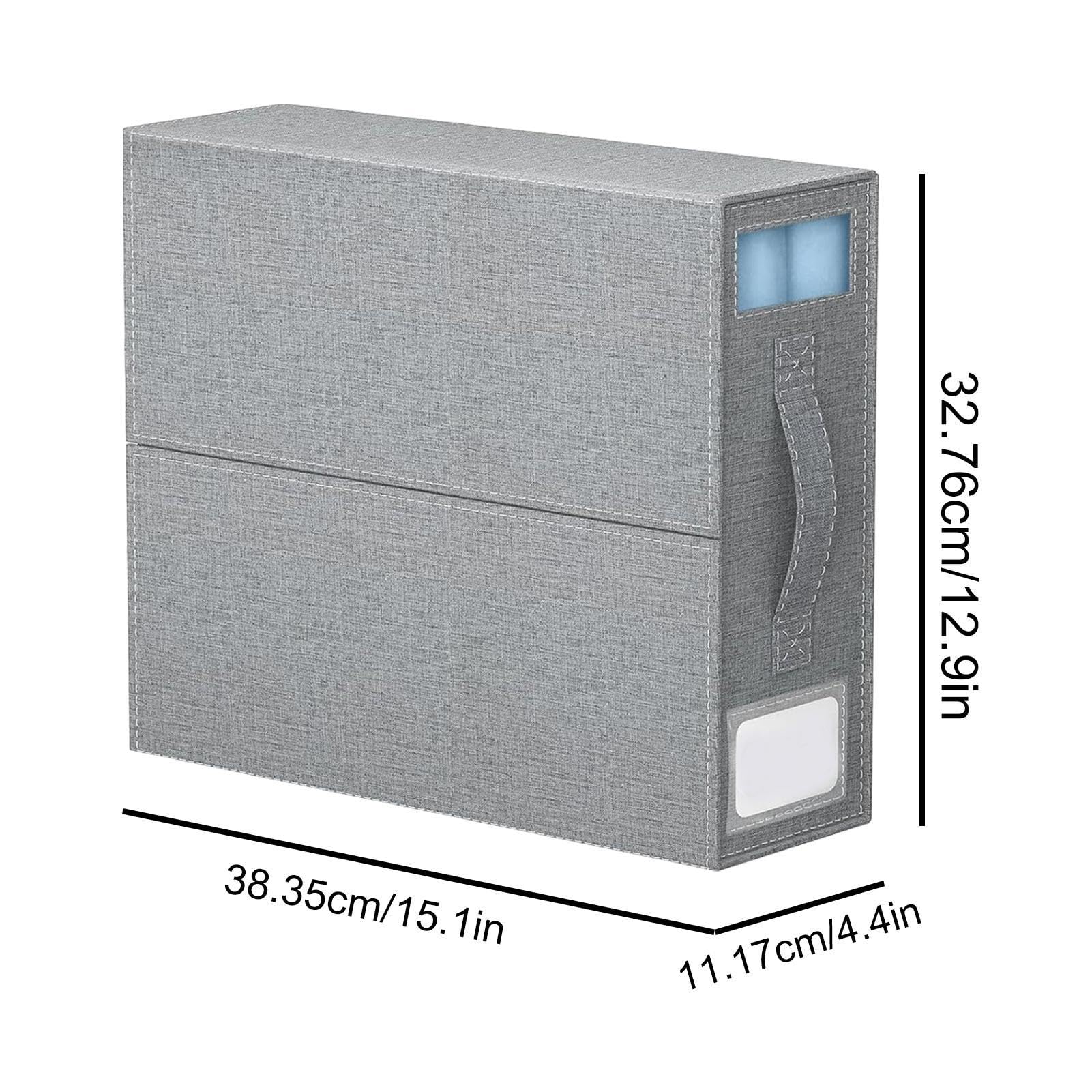 -Set-Organizer – Leinen-Schrank-Organizer, Bettwäsche | Aufbewahrungsbehälter | Bettdecken-Organizer mit Reißverschluss, praktische Aufbewahrungstasche für Bettwäsche, 38,4 x 11,2 x
