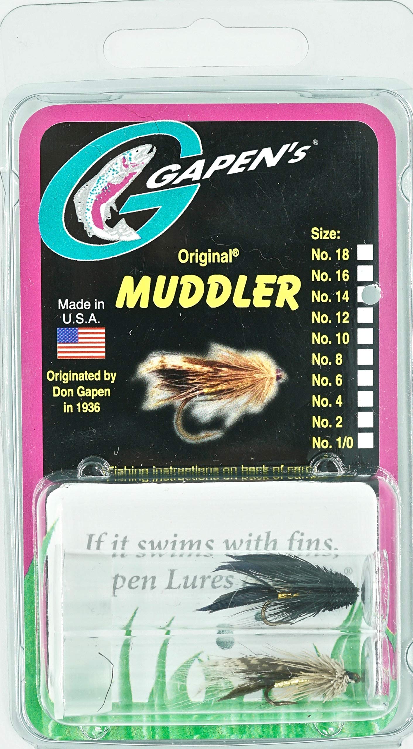 Gapen's Original Muddler Fly & 1 Black Muddler Pattern #14