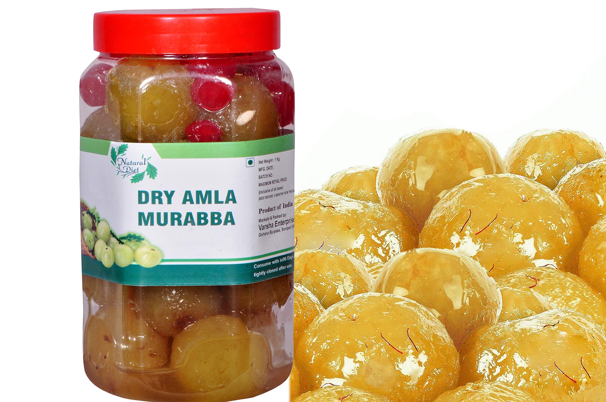 Natural Diet Home Made Organic Dry Amla Murabba (Marmalade) with Almond (Badam) (Ingredient: Fenugreek, Muskmelon Seeds, Red Karonda Cherry, Clove, Elam, Crystals, Cardamom/Elichie, Palm) 900 Grams-image-28