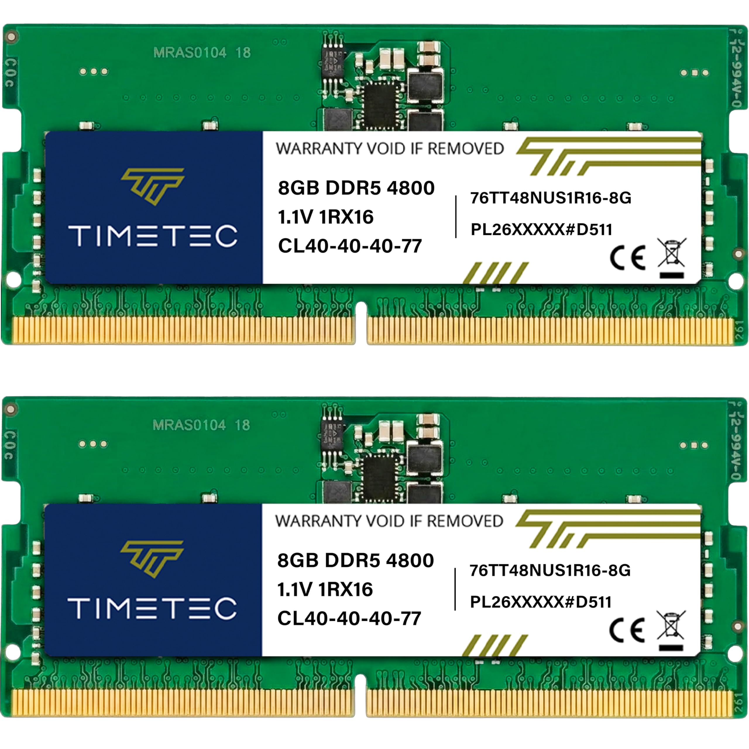 Amazon.co.jp: Timetec 16GB KIT(2x8GB) DDR5 4800MHz PC5-38400