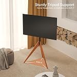 Corner TV Floor Stand for 32-65 Inch TVs, Solid Wood Tripod Easel TV Stand with Height Adjustable, 180°Swivel Modern TV Stand for Bedroom/Living Room, Studio, MAX VESA 600 x 400 mm