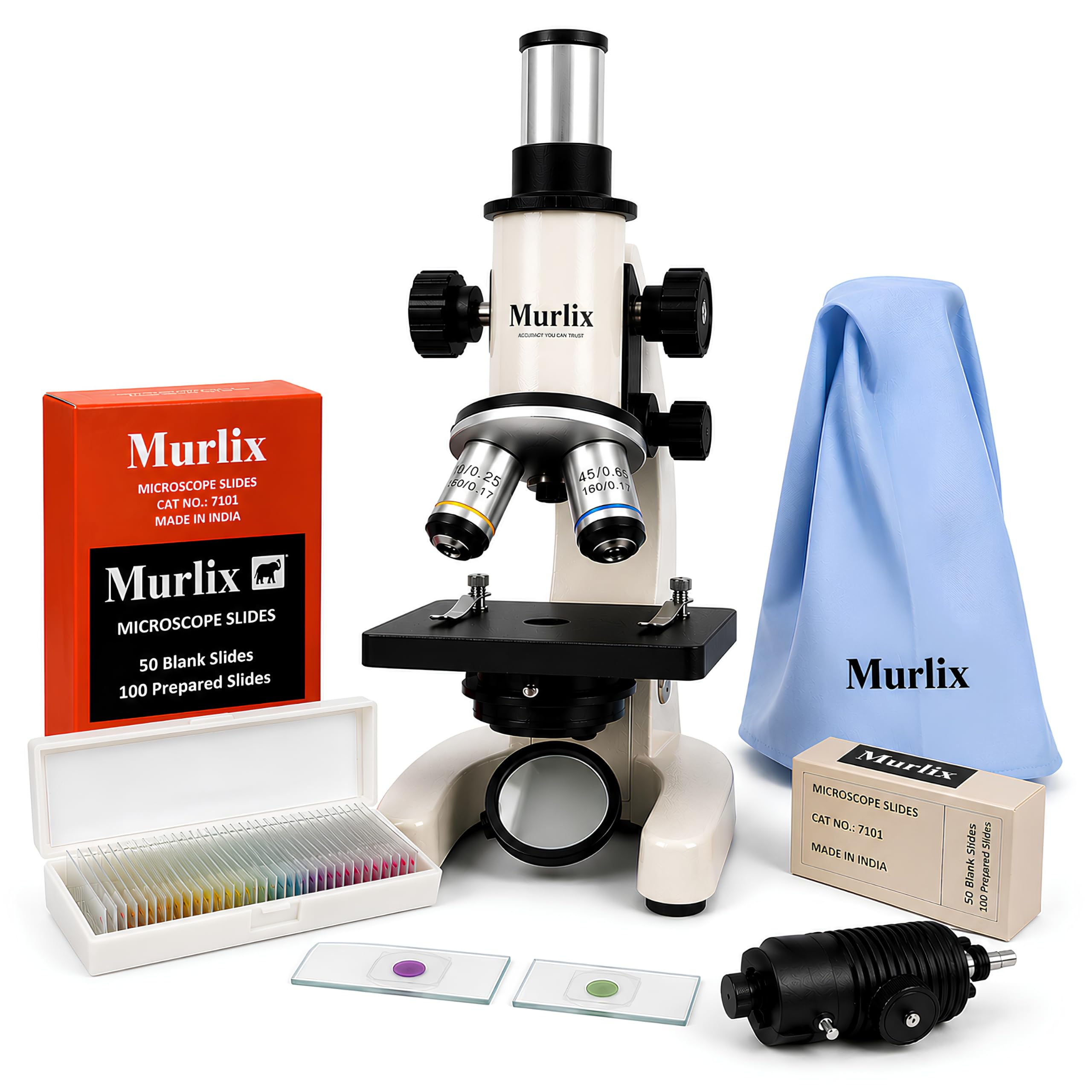 Student Monocular Compound Microscope 100X–1125X with LED Lamp | Biology Microscope for School, College & Laboratory | Includes 50 Blank Slides & 100 Prepared Slides-image-28