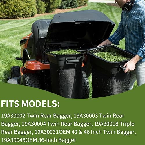 Miniatura 3 de shiosheng 1 bolsa de césped 964-05104 964-04096A 964-04090A para MTD Troy-Bilt, Cub Cadet, Craftsman con fondo duro RZT 42 44 46 48 50 54 60 S
