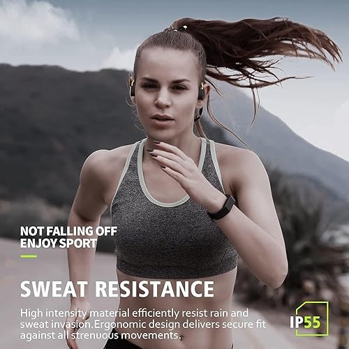 Miniatura 2 de Auriculares de conducción ósea Bluetooth V5.0 F1 Deportivos Abiertos Auriculares inalámbricos a prueba de sudor con micrófono - para ciclismo,