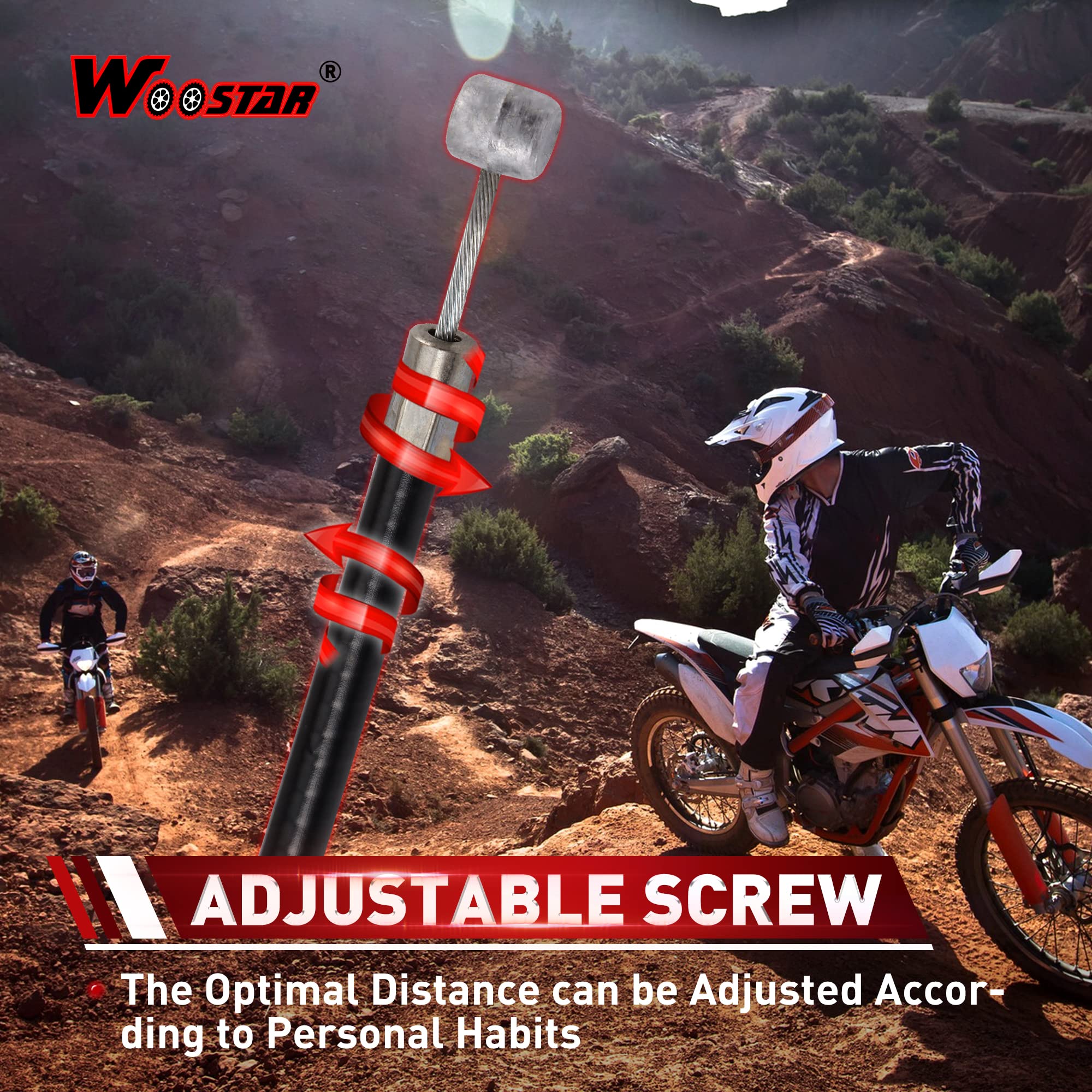 Cavo Freno Posteriore Per Dirt Bike 47cc 49cc - Lunghezza 1000 Mm, Con Vite Regolabile - Foto 4