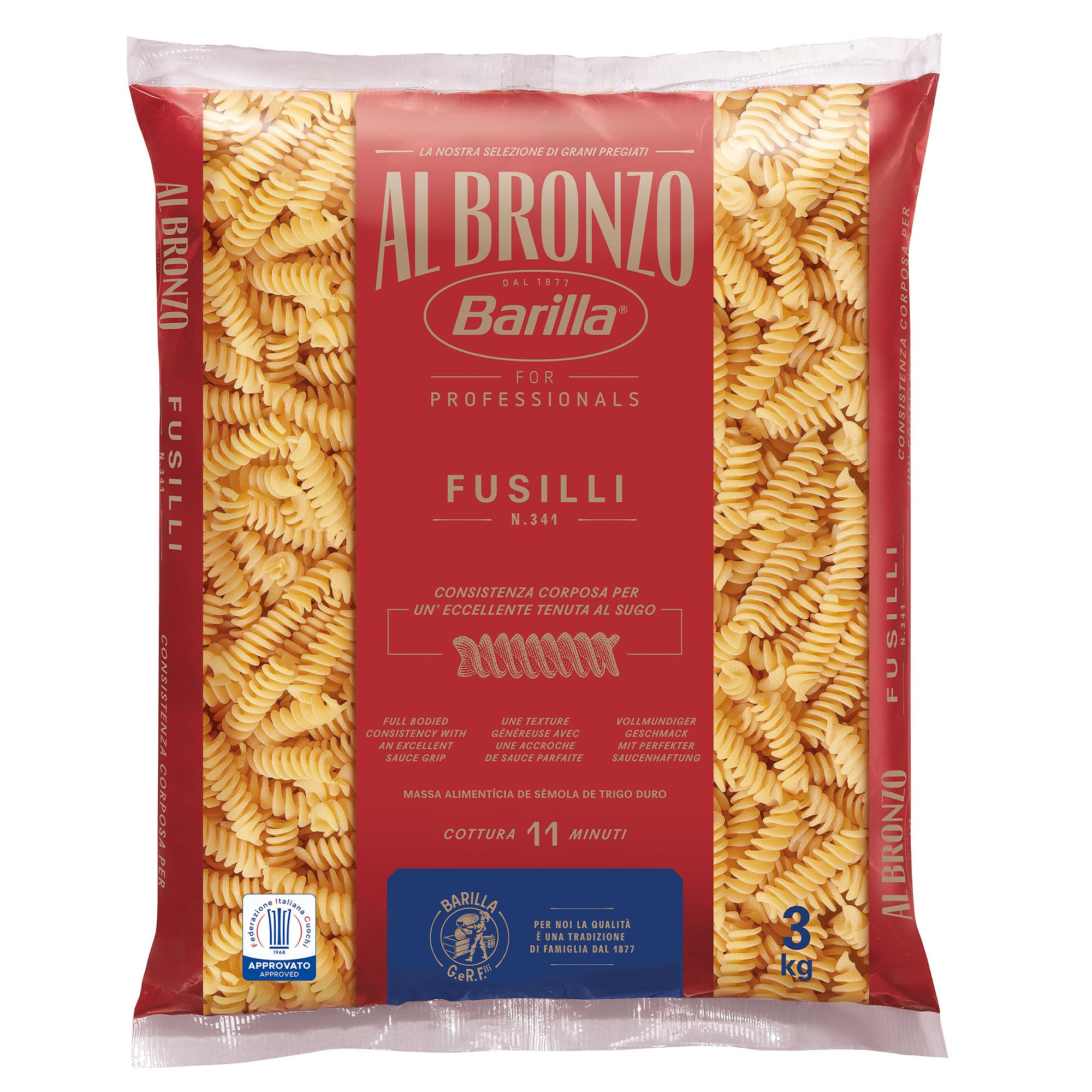 Barilla Nudeln Al Bronzo Pasta Fusilli 3kg | Der Premium-Partner für die anspruchsvolle Küche
