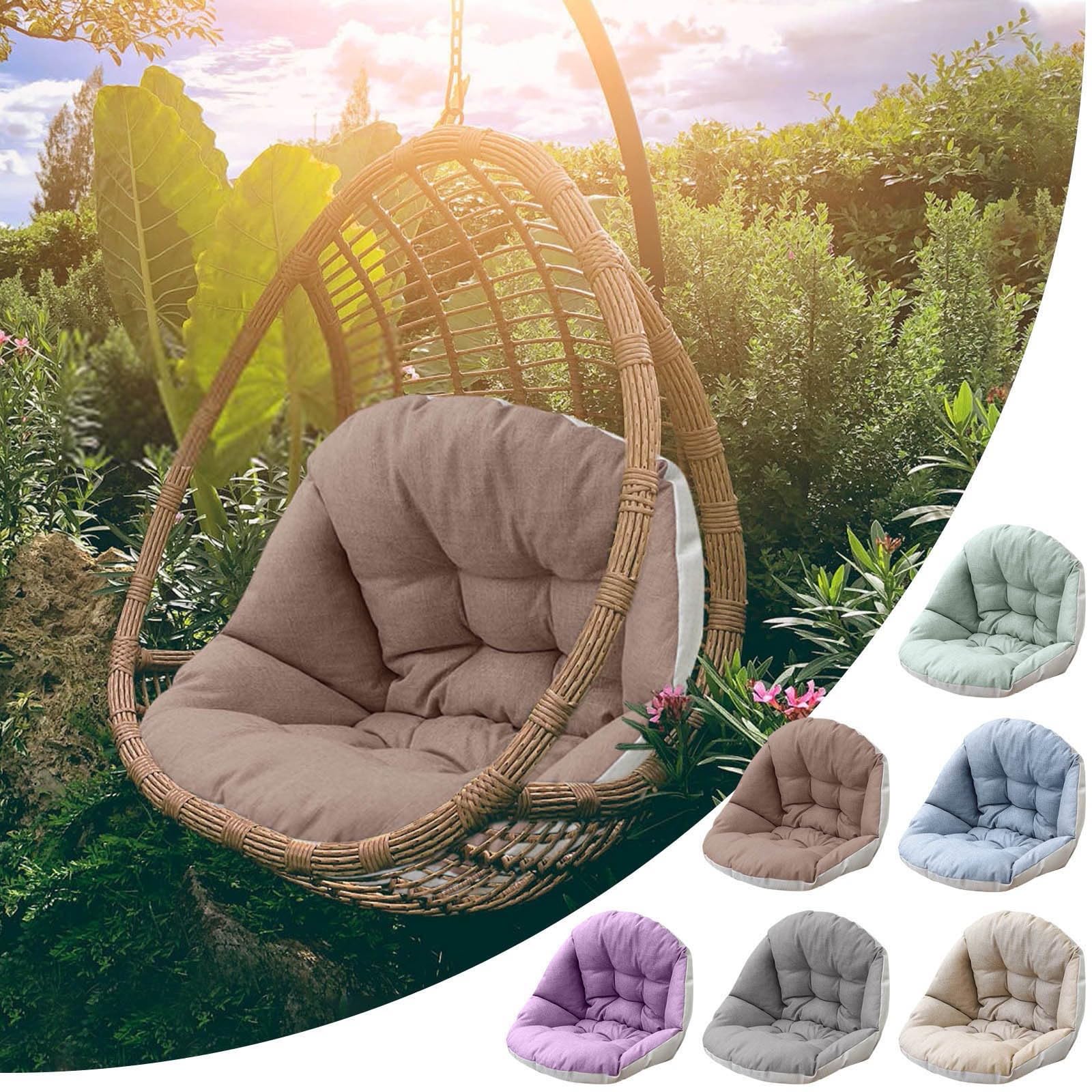Hängesessel Kissen Sitzauflage für Hängekorb Sitzkissen Soft Polster Auflage für Polyrattan & Rattan Hängeschaukel Rückenkissen für Hängesitz Indoor & Outdoor Dekokissen (Beige)