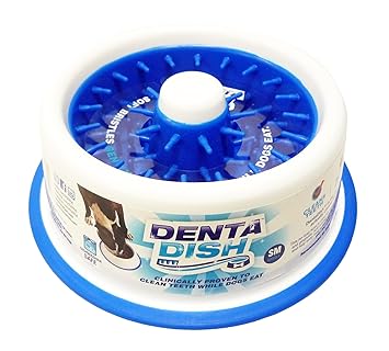 DentaDish - Teeth Cleaning, Slow Feeding Dog Bowl,Small