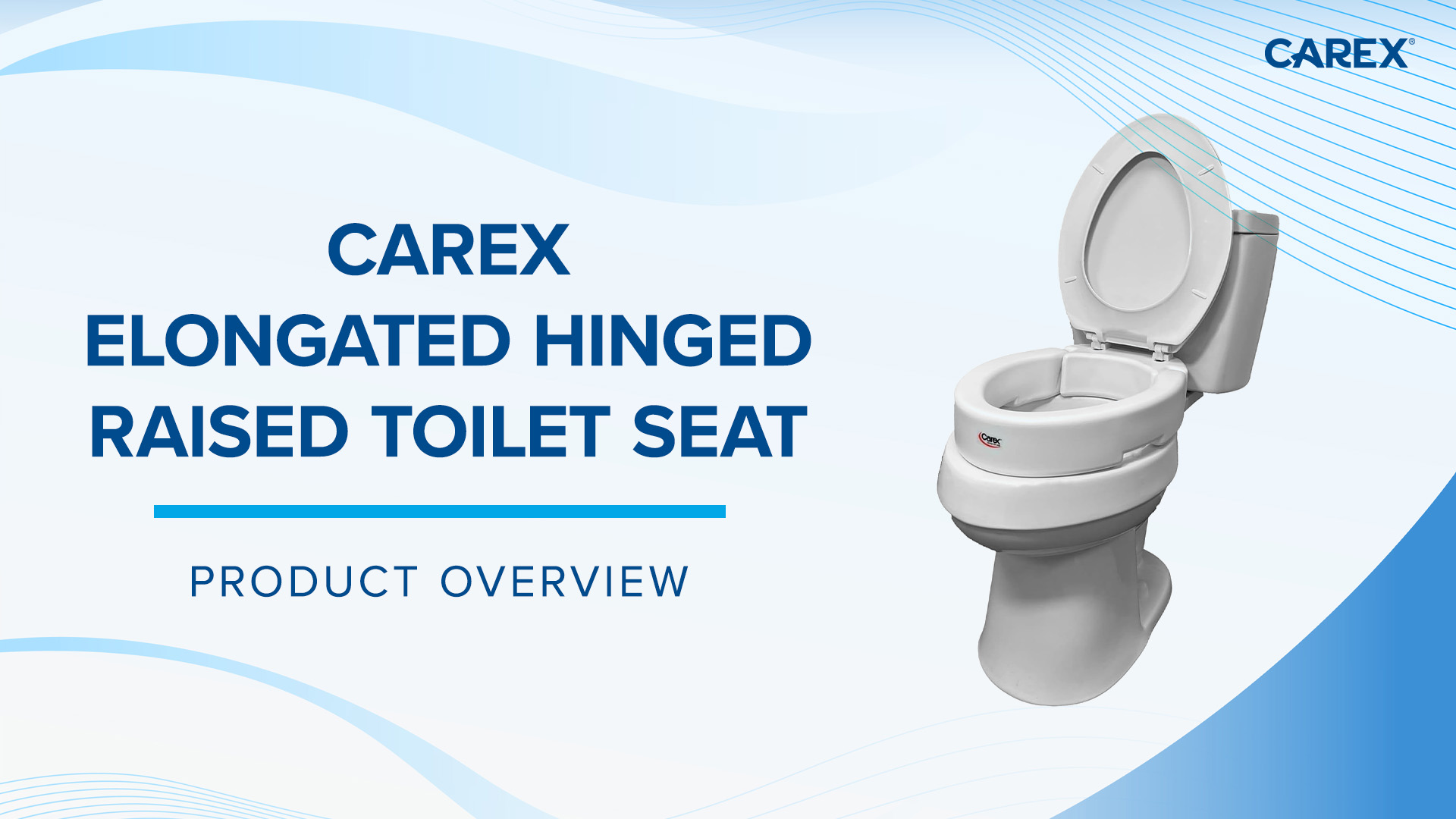 Carex Health Brands Hinged Elongated Toilet Seat Riser, Adds 3.5 Inches of Height to Toilet, 300 Pound Weight Capacity, Raised Toilet Seat, White (FGB32100 0000)