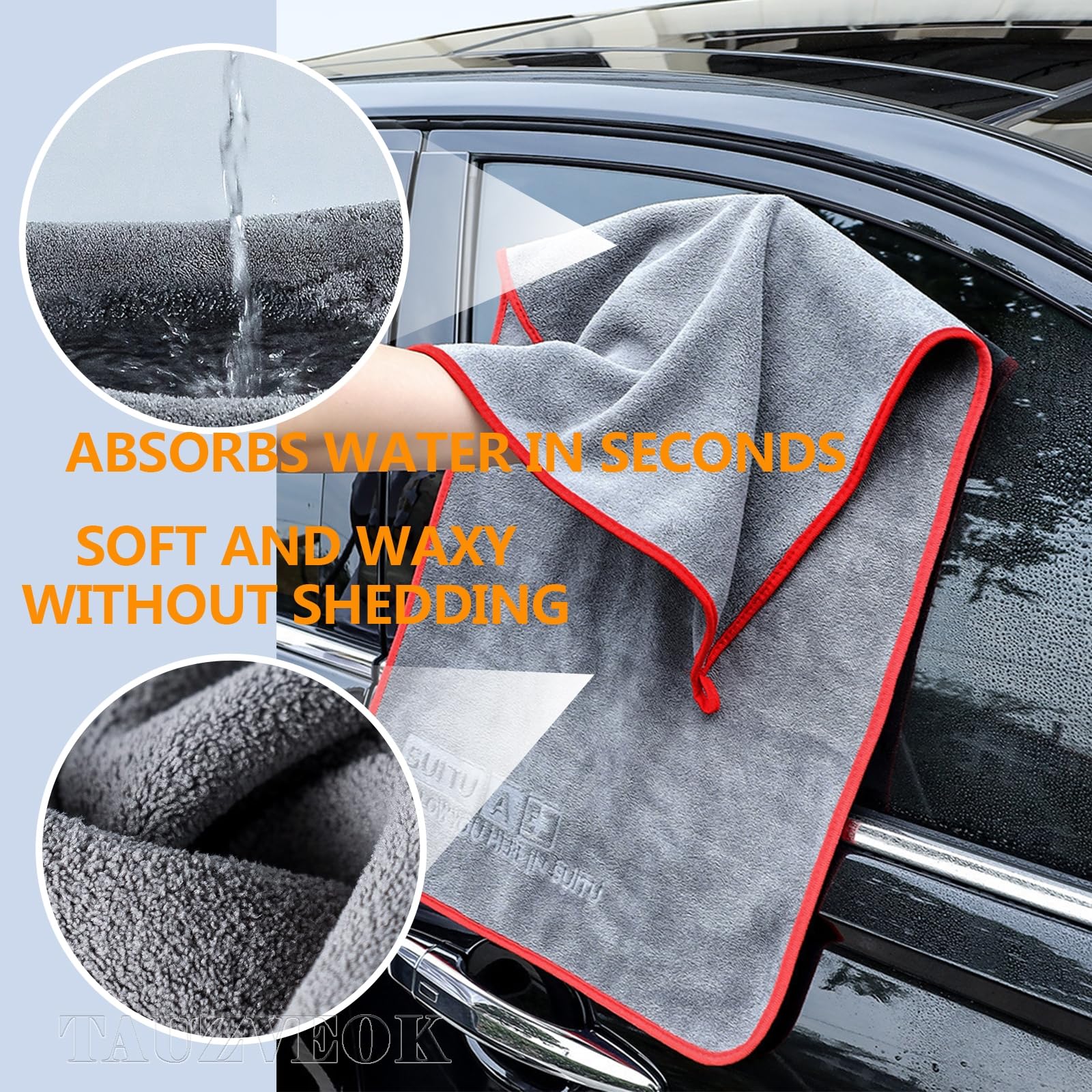 Paños Limpieza Coches, Paño Secado Coches, Paño Microfibra,Pulido Cuidado,Limpieza Ventanas,Microfibra Cuidado, Ultra Absorbente, Sin Pelusa,60 * 180cm*2PCS
