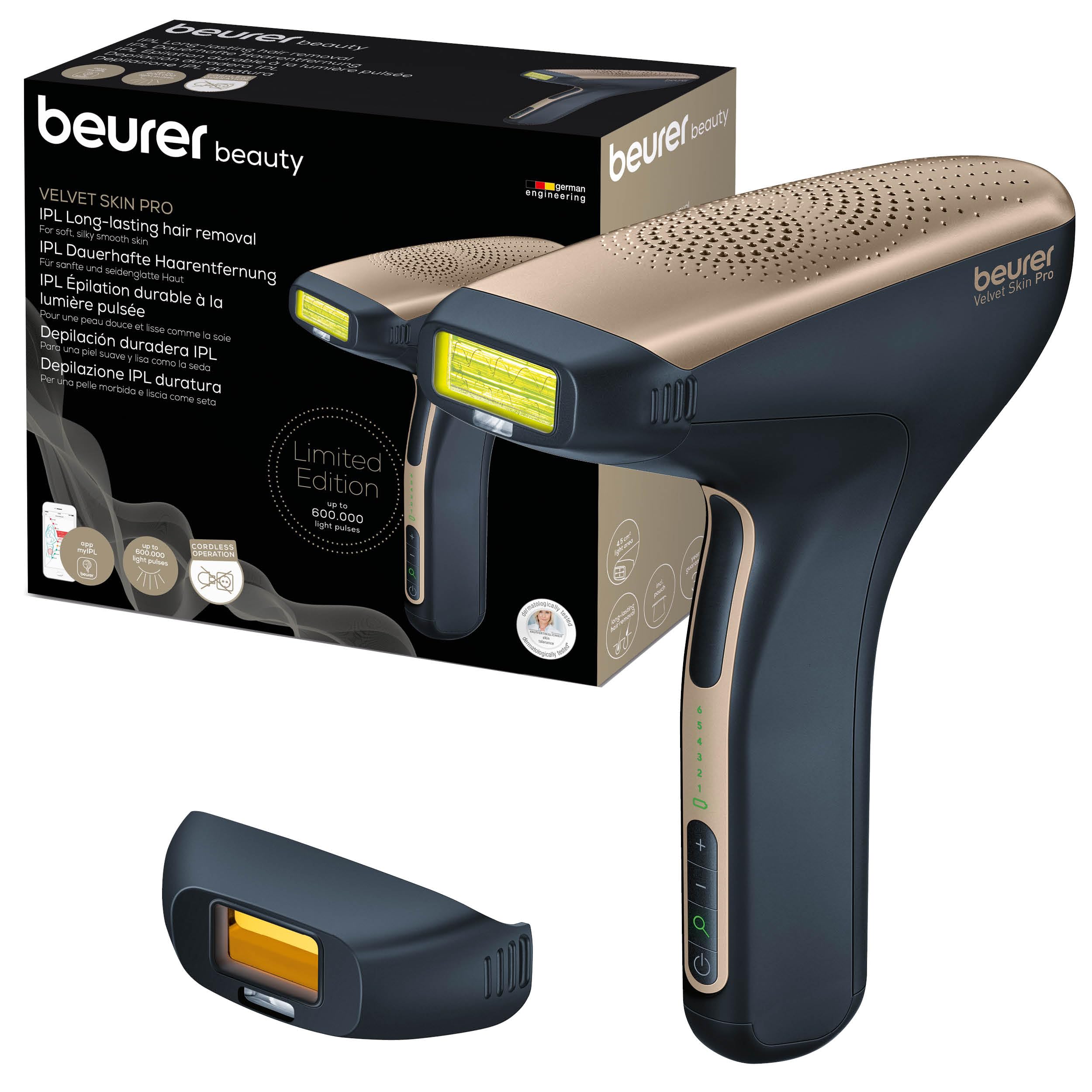 Beurer IPL Velvet Skin Pro 8800 - Epilatore a Luce Pulsata Cordless con 600.000 Impulsi Luminosi e Accessorio di Precisione
