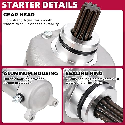 Vista 4 de Arrancador eléctrico para Polaris Sportsman 500 325 330 335 425 400 450 Ranger 500 Magnum Trail Boss Big Boss ATP Scrambler Starter HO 1995-2014