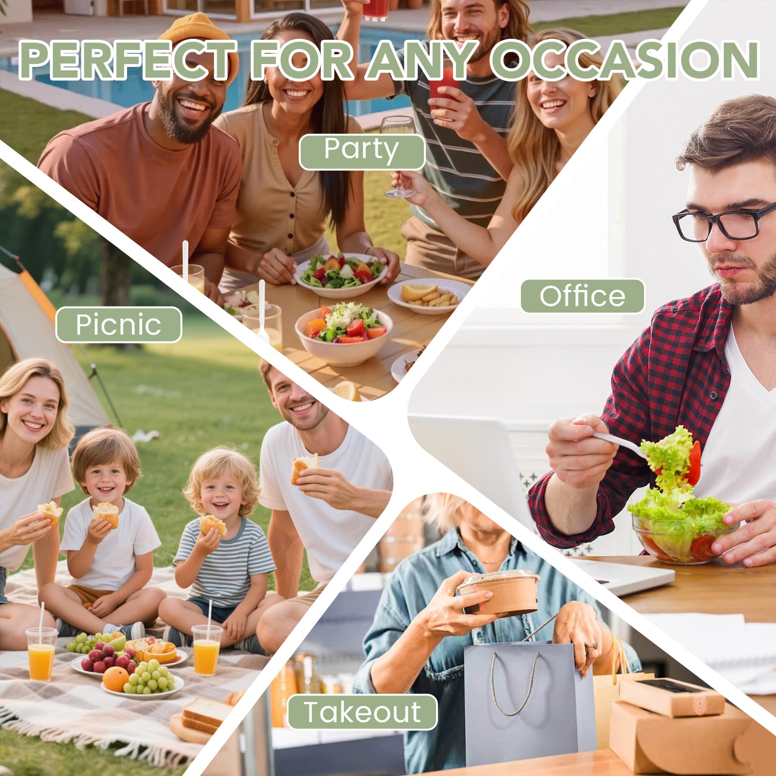 360 Count Compostable Forks,Extra Heavy-Duty, Heat-Resistant & BPA-Free,Alternative to Plastic Forks for Weddings, Parties, and Daily Use — Amazon image 5