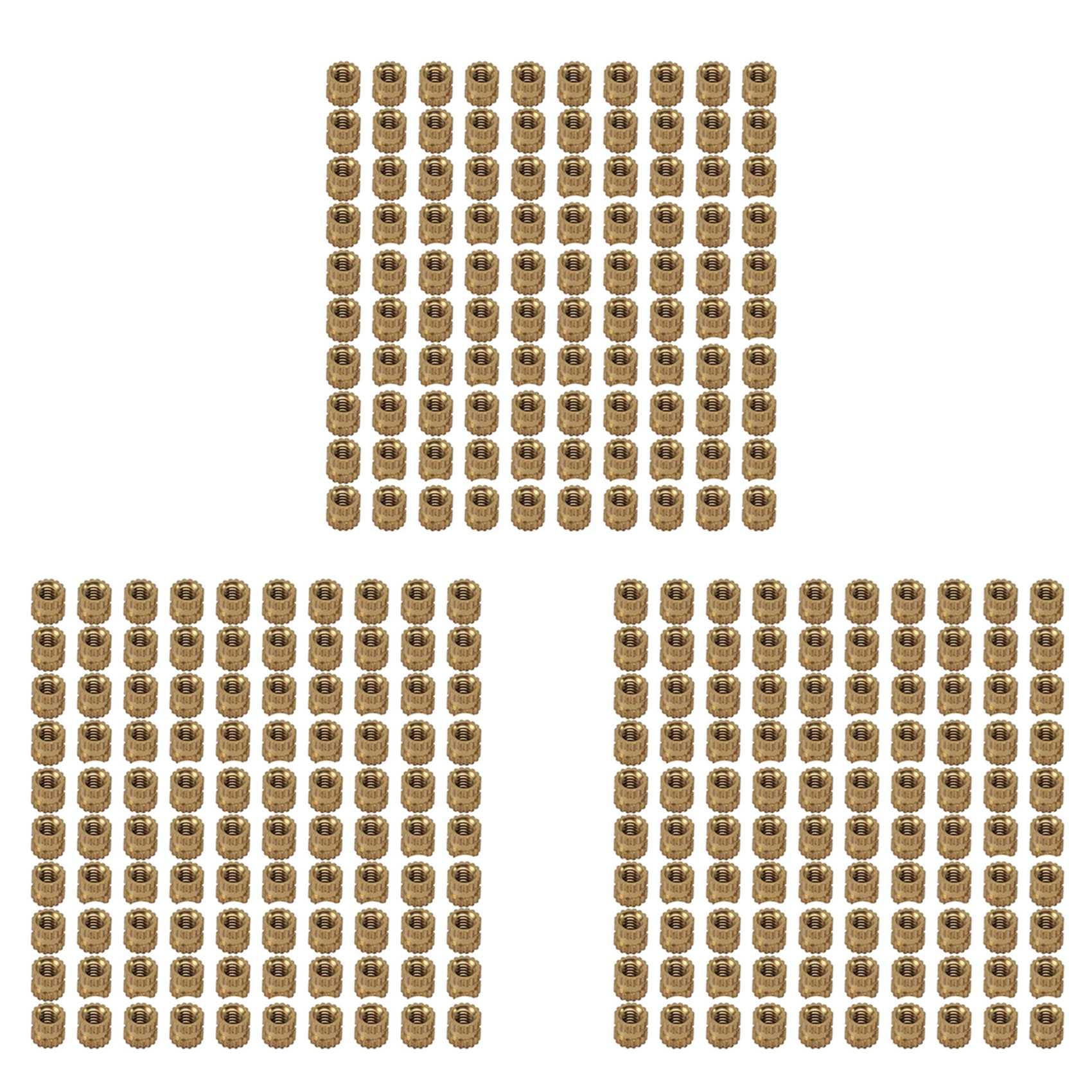Jnchdghwa Brass Tone M2 X 3Mm Brass Cylinder Knurled Threaded Round Insert Embedded Nuts 300Pcs