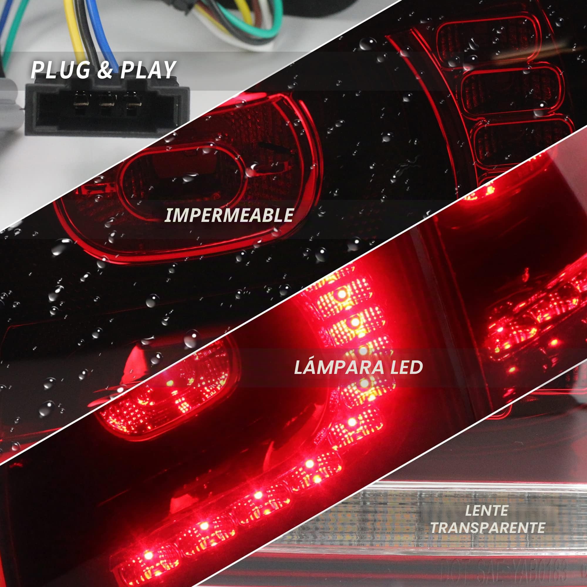 VLAND Faros traseras LED para Golf 6 GTI TSI TDI GTD R 2008-2013, Con intermitentes dinámicos (Rojo & Blanco)