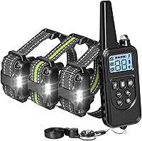 Vista 1 de F-color Collar de choque para perros con control remoto, collar de entrenamiento para perros de 2600 pies, paquete de 3 con vibración de pitido