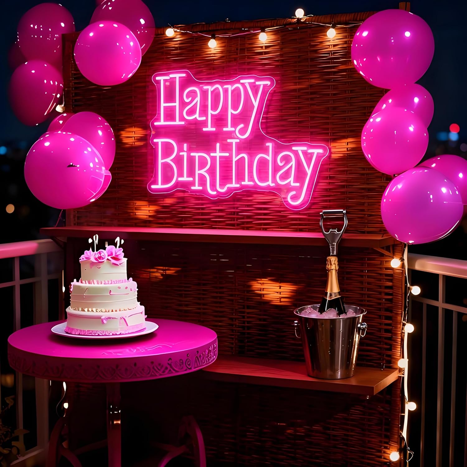 Happy Birthday Neon Sign,USB Neon Lights for Wall Decor, LED Neon Light Signs with Dimmer for Bedroom Living Room Boy Girl Room Party Birthday Christmas Decor 15.7 x 14.2 inch