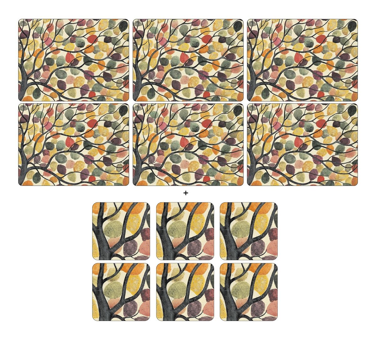 Pimpernel Dancing Branches, 6 Placemats + 6 Coasters