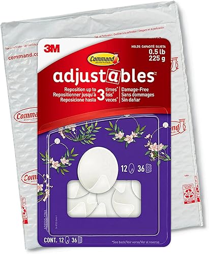 Command AD850Q-12NA Ganchos circulares plateados reposicionables, 12 unidades