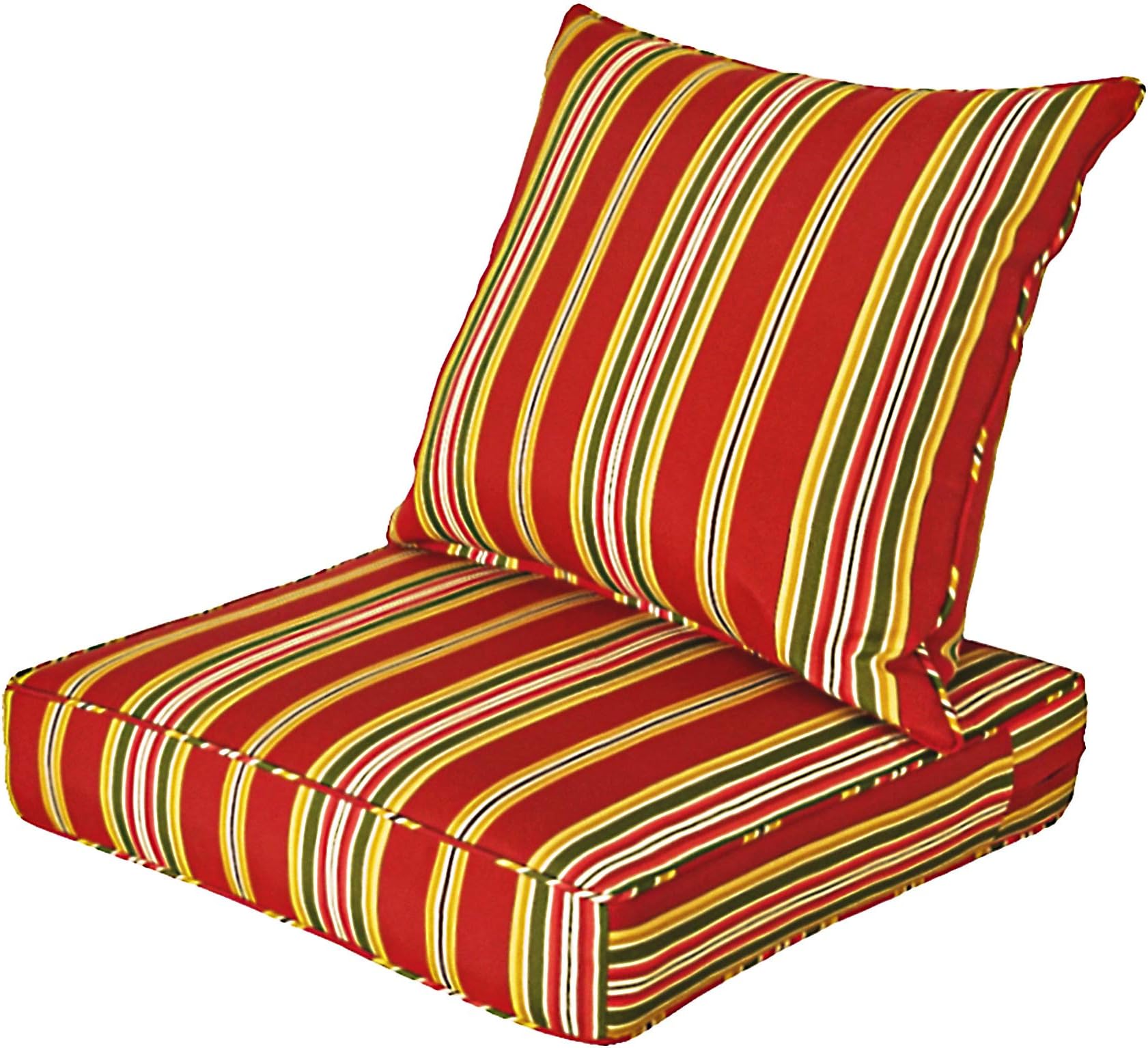 Outdoor/Indoor 24Lx24W Chair Cushion Set, All Weather Spring/Summer Deep Seat Patio Furniture Replacement Cushions Set(Back and seat) - Bravada Salsa