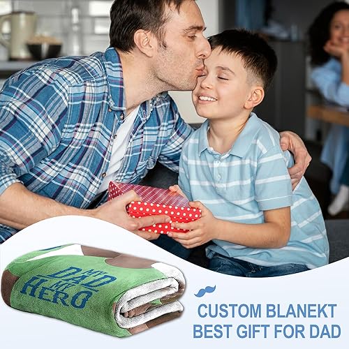 Vista 38 de Regalos personalizados para el día del padre, cumpleaños para papá de hija, esposa, hijo, regalos personalizados para el día del padre, manta con S1