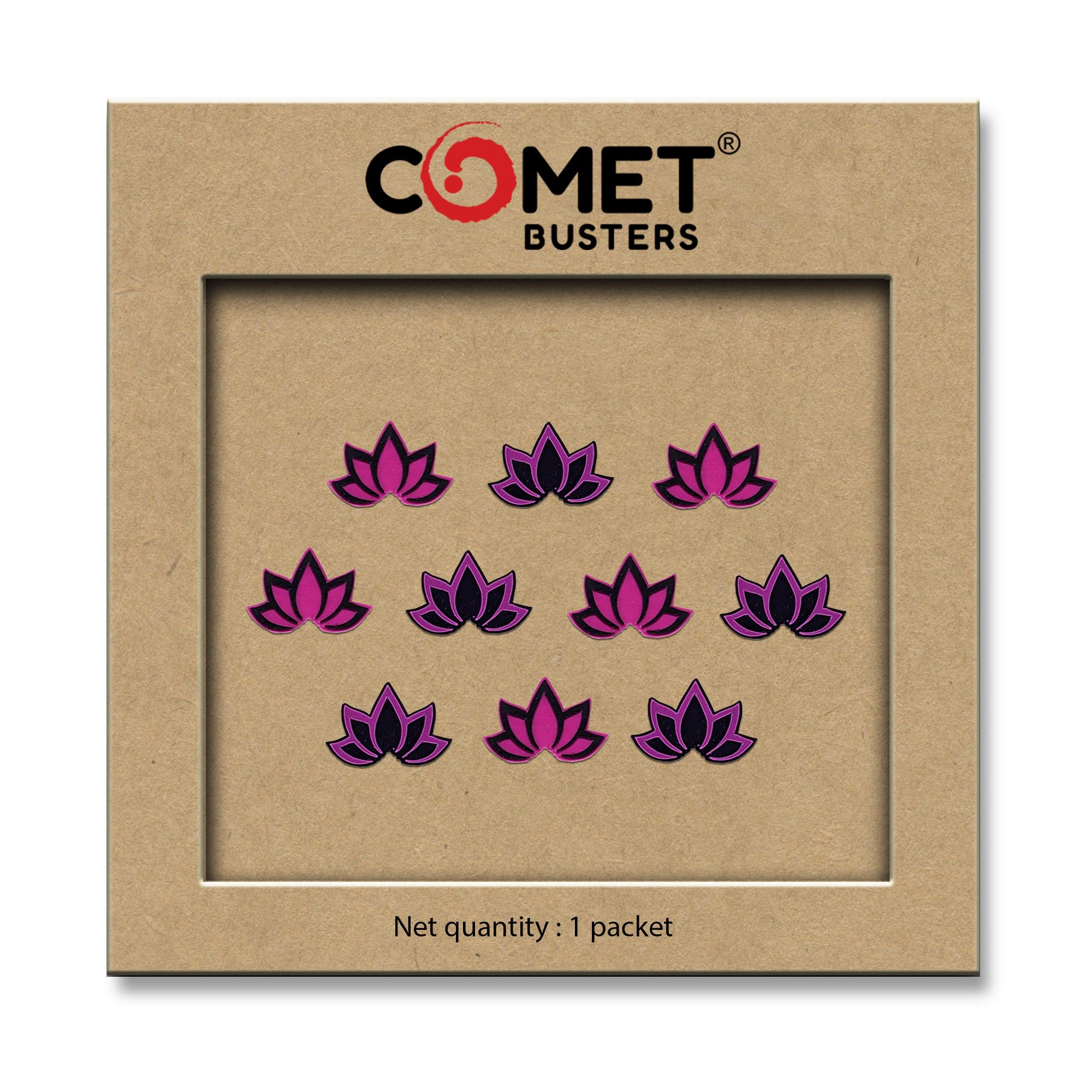 Comet Busters Beautiful Handcrafted Black and Pink Floral Lotus Bindis (BIN1946)-picture-13