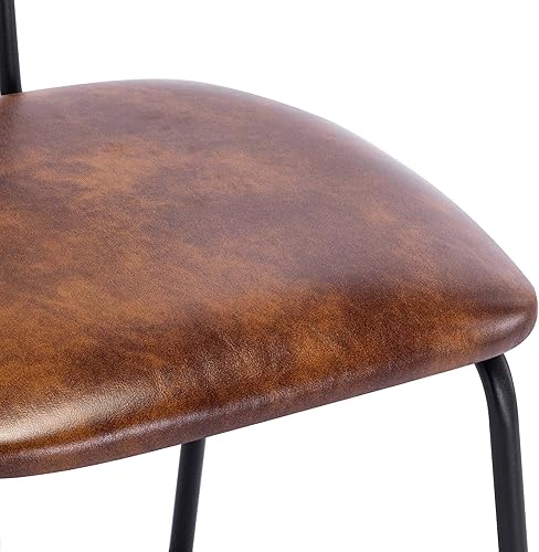 Miniatura 9 de Duhome - Juego de 2 taburetes de bar, sillas de mostrador con respaldo de ratán, taburetes de bar de piel sintética, taburetes de metal modernos