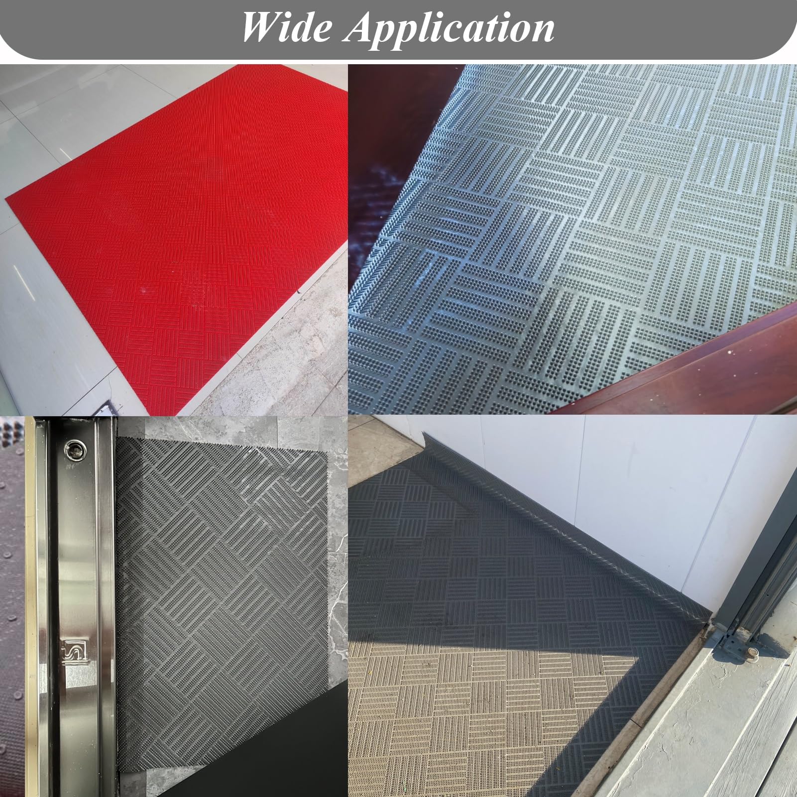 UrbanUp Gummimatte Gummimatte mit Eckzahn, Anti-Rutsch-Eingangsmatte, Strapazierfähig, Gummidichtung für den Gesamten Boden, Mehrzweckmatte für Garagenböden(Red,120x250cm(3.9x8.2ft))