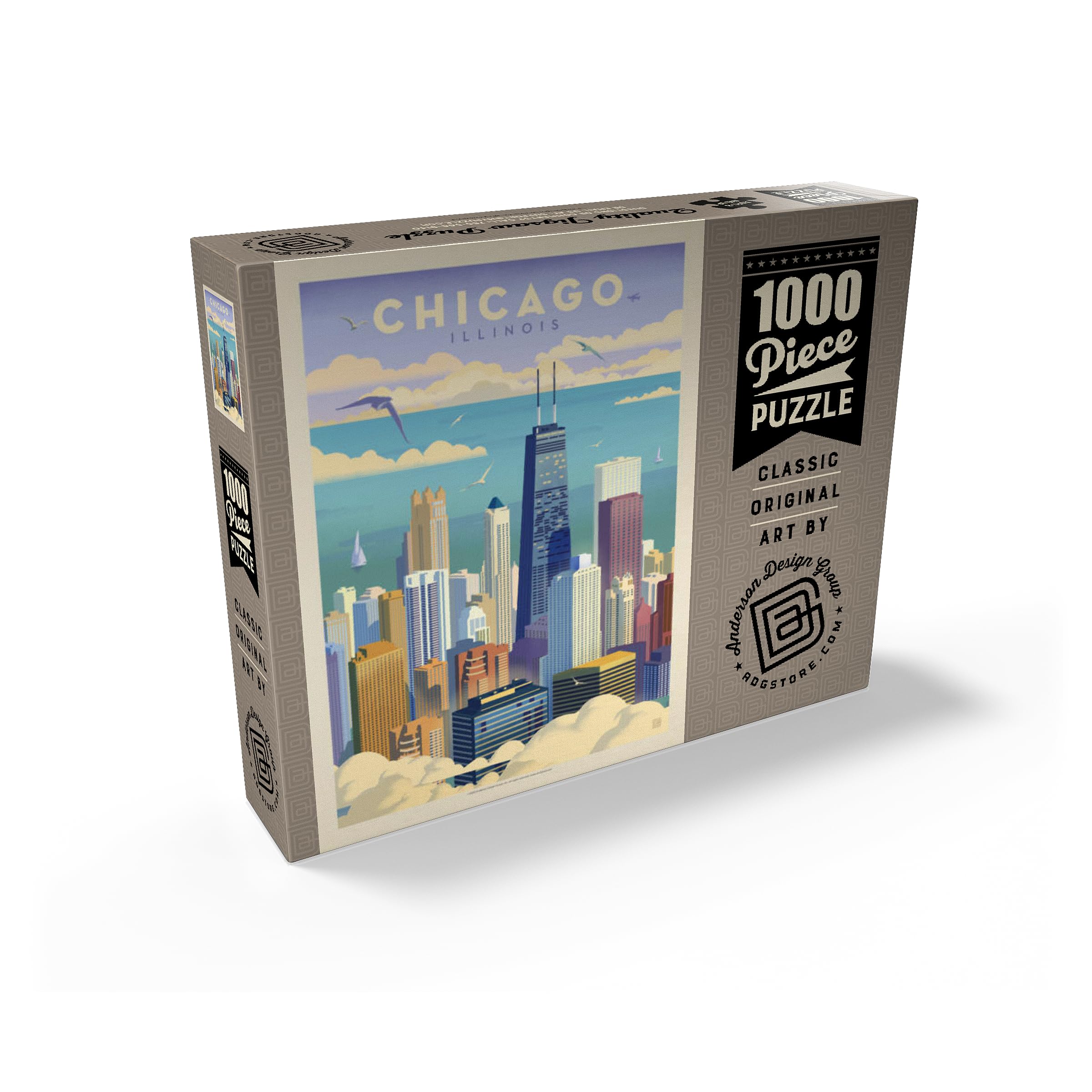 MyPuzzle Great Lakes: Lake Superior Vintage Poster - 1000 Piece Jigsaw Puzzle For Adults - View #4