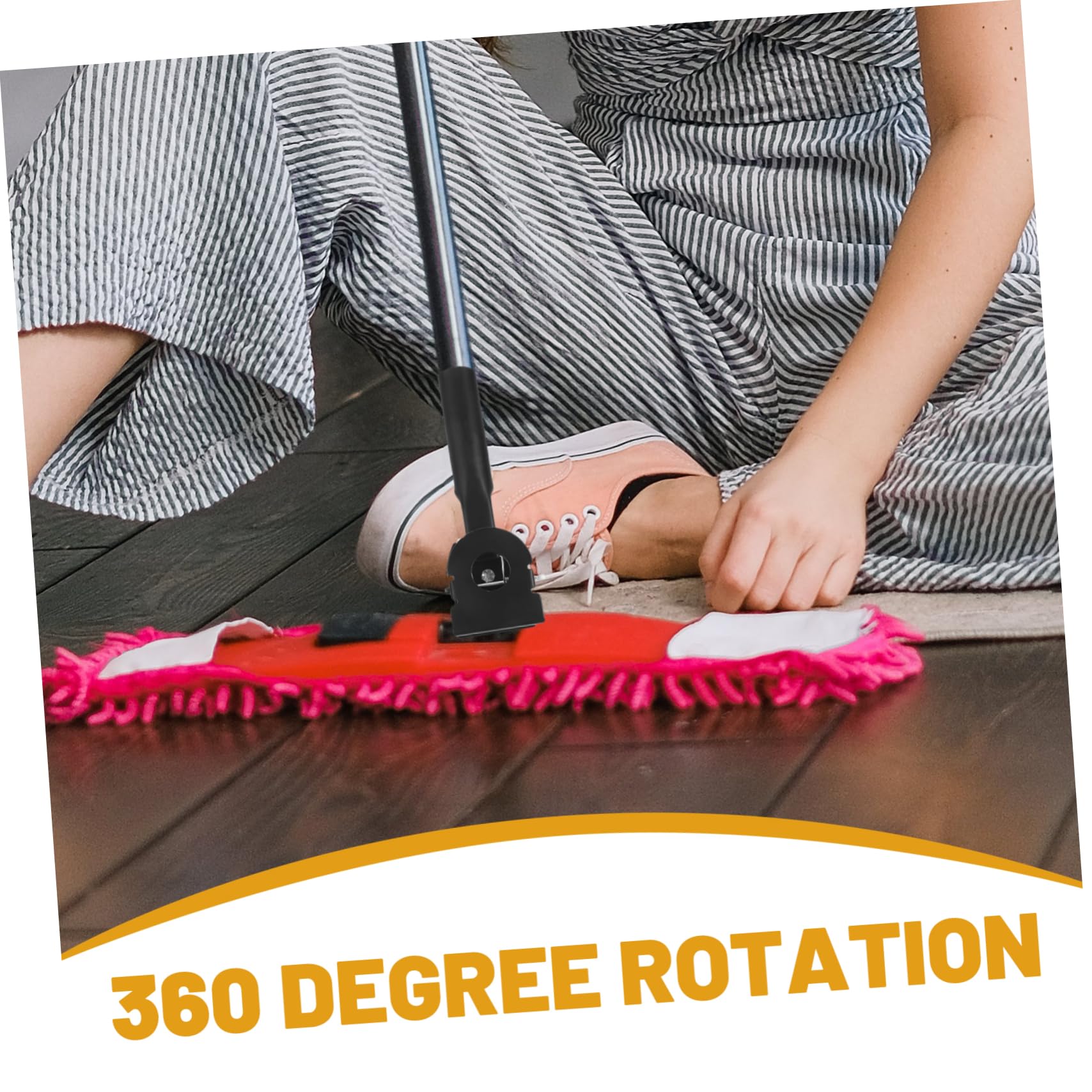 HOODANCOS Replacement Mop Pole Clamp Hollow out Design Easy Installation for Compatible with Various Broom Heads Tungsten for Versatile Cleaning Needs