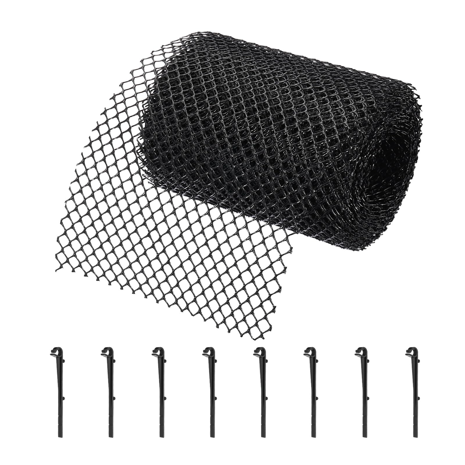 sourcing map Plastic Gutter Guard Mesh Roll,19.7ft x 5.91 Inch Gutter Guard