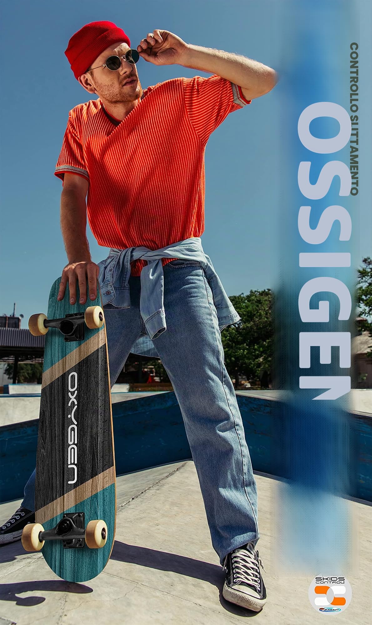 Skateboard Cruiser 27,5" x 8" SKIDS Control Oxygen