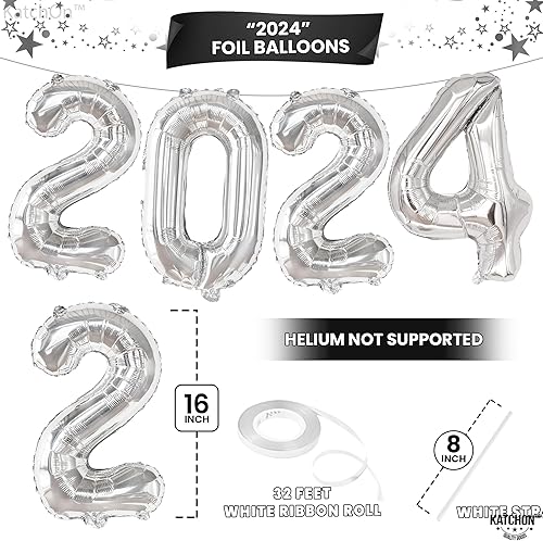 Miniatura 3 de KatchOn, Globos de graduación multicolor de felicitaciones 2024  Paquete de 8  Globos de aluminio 2024 con globos de discoteca de graduación para