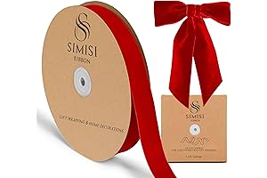 1 Red Velvet Ribbon: Enhance Your Festive Décor and Gift-Wrapping