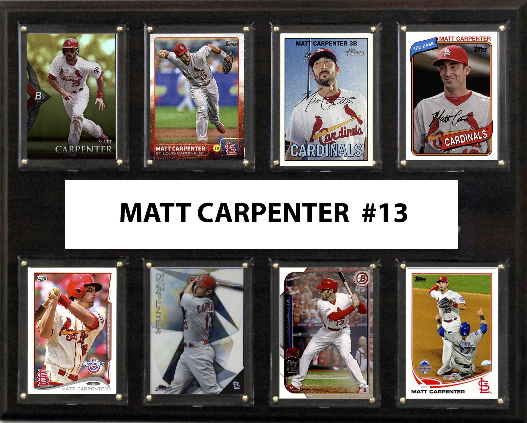 C&I Collectables MLB St.Louis Cardinals Men's Matt Carpenter 8-Card Plaque, Brown