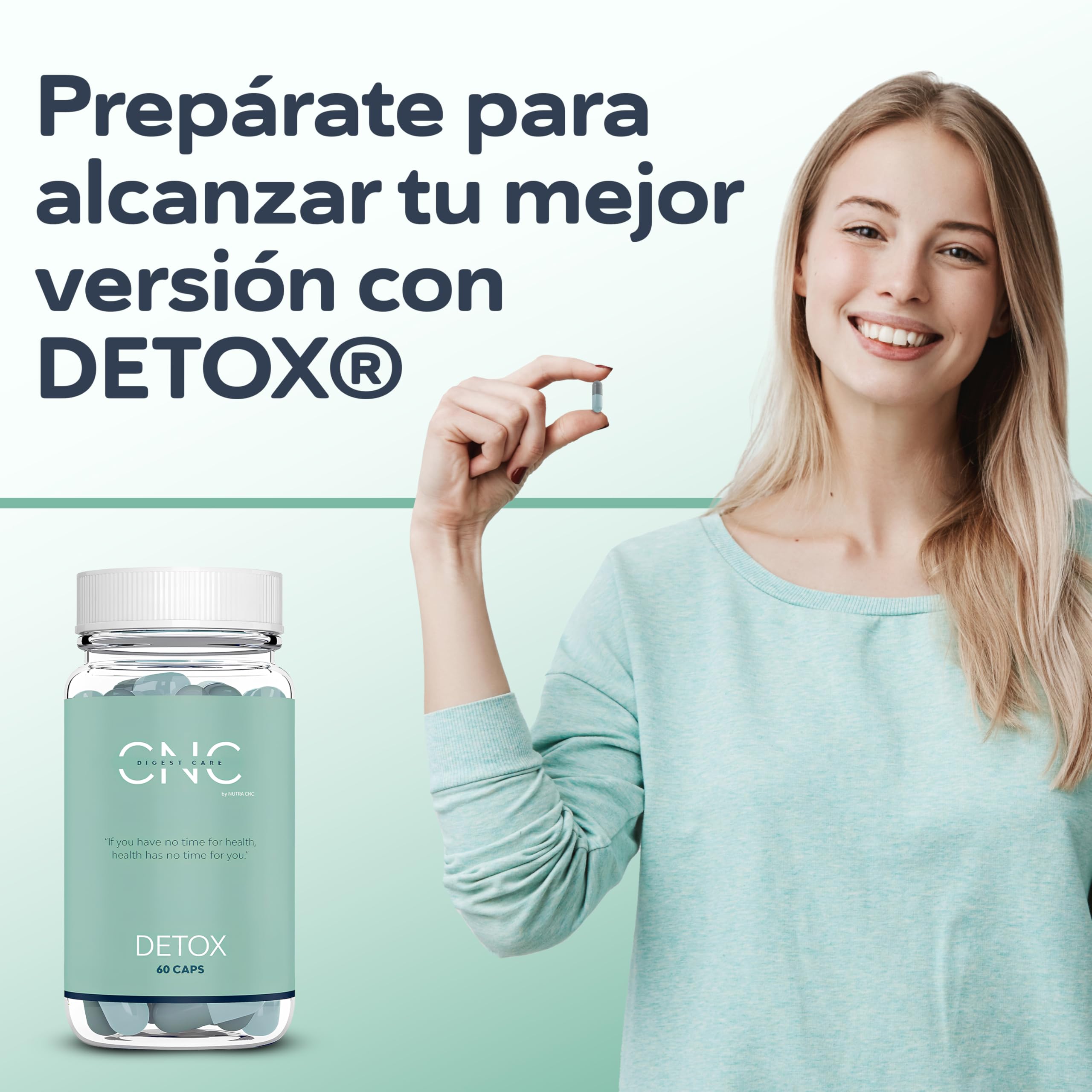 CNC DETOX adelgazante potente – Drenante, Diurético y Depurativo – Quemagrasas Potente Para Adelgazar– Probióticos 100B + Aloe Vera + Carbón Activo + Hinojo